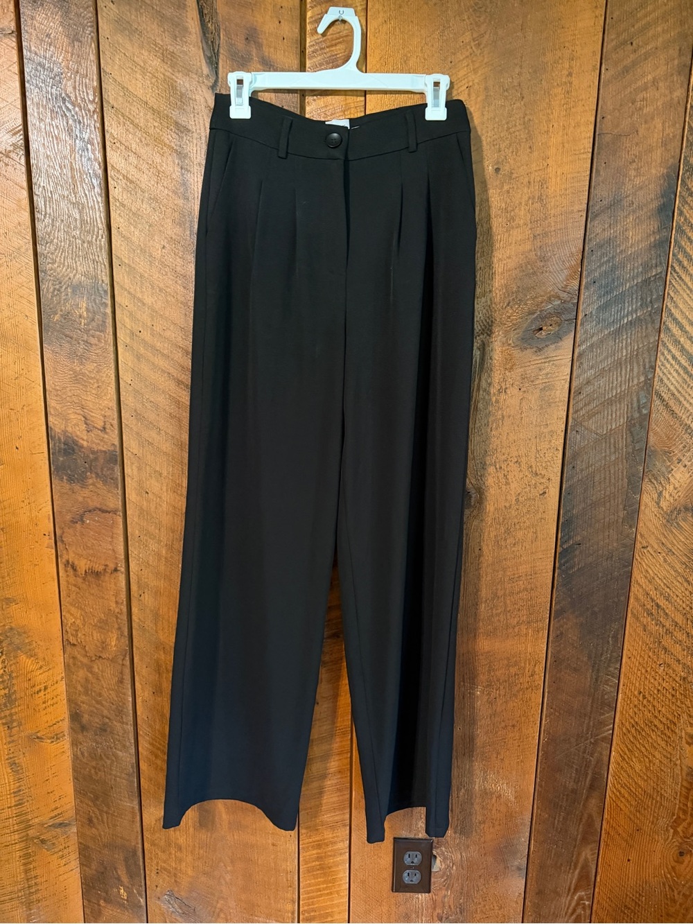 Princess Polly Archer Black Pleated Wide Leg Pants Trousers Capsule Wardrobe 6